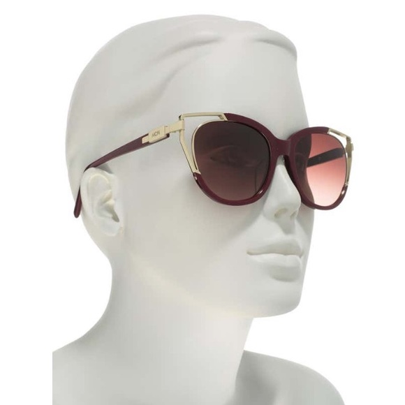 SOLD! NEW MCM 57mm Cat Eye Burgundy Sunglasses - Picture 2 of 15